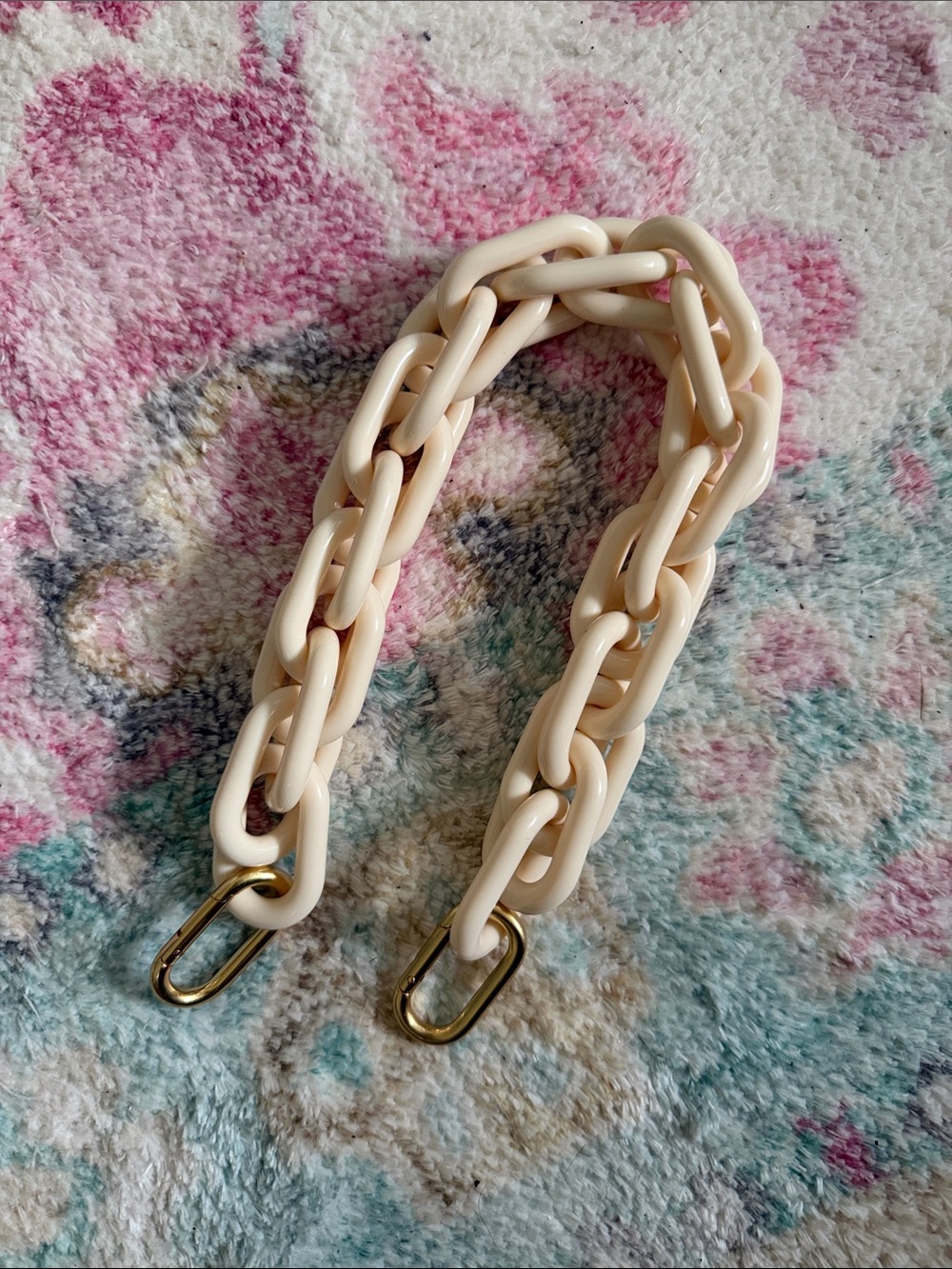 Cream Chain Strap Wristlet Strap - Neutral Cream Bag Accessory
